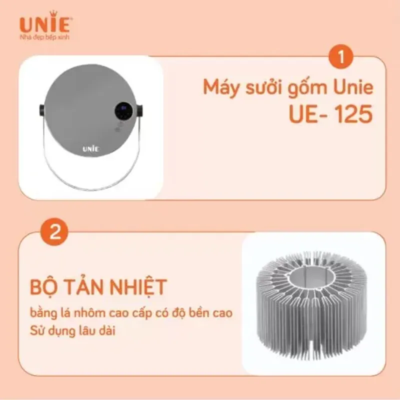 UNIE UE-125 sưởi gốm hiện đại 3 chế độ, treo tường/để bàn tối ưu điện năng chính hãng 575680