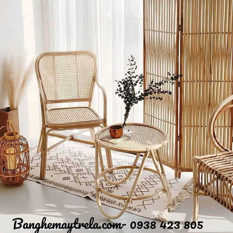 Ghế mây tự nhiên lưng tựa cao 501548