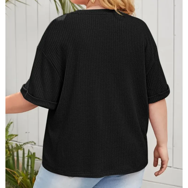 Áo thun trơn dệt kim bigsize 756607