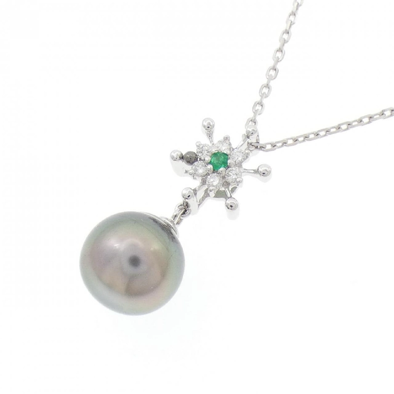 K18WG/750WG Ngọc trai đen dây chuyền 9.4mm - Hàng hiệu Chính hãng 860753