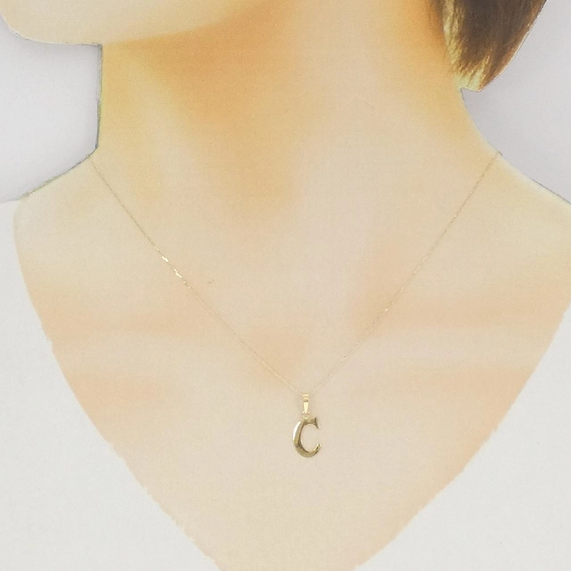 K18YG Chữ cái C Dây chuyền - Hàng hiệu Chính hãng 859108