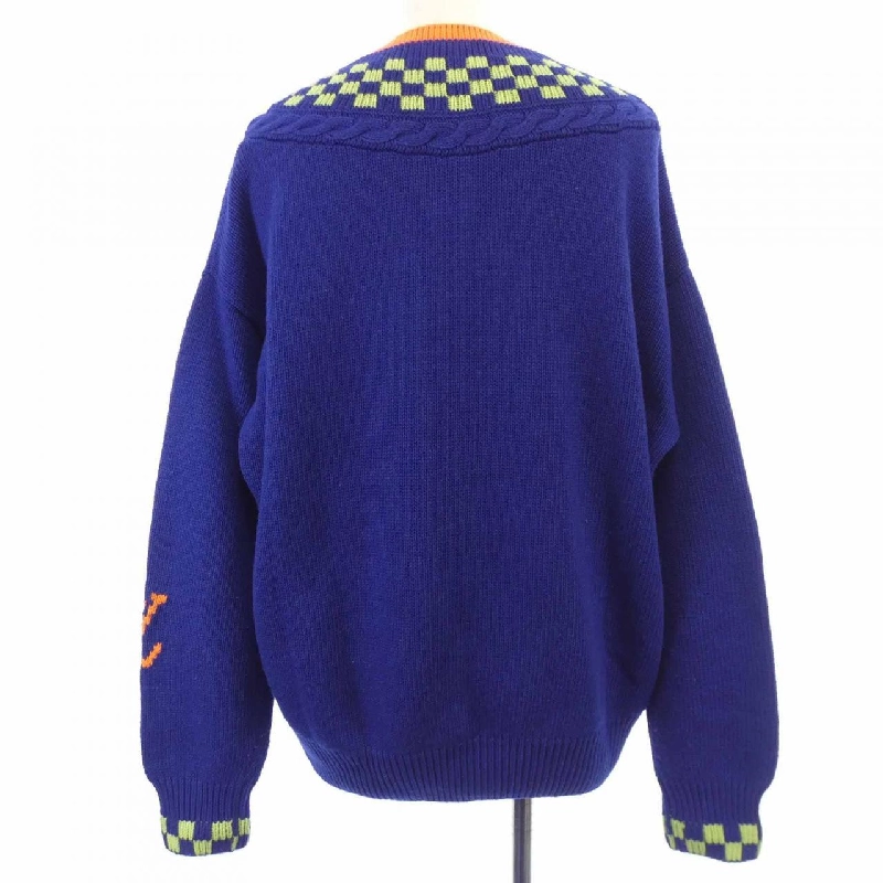 Louis Vuitton LOUIS VUITTON Damier Jacquard V-neck HKN61WZRS Áo len - Hàng hiệu Chính hãng 896093