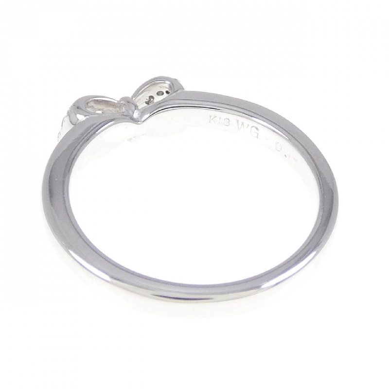 Nhẫn kim cương K18WG hình ruy băng 0.11CT 672621