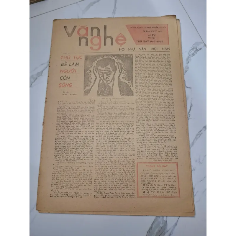 Báo Văn Nghệ Số 19 (14-5-1988) - Minh Chuyên, Tế Hanh - Báo chí, Phóng sự 960341