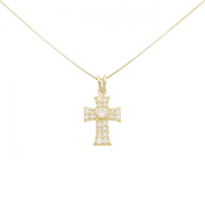 K18YG Đeo chéo Kim cương Dây chuyền 0.40CT - Hàng hiệu Chính hãng 860754