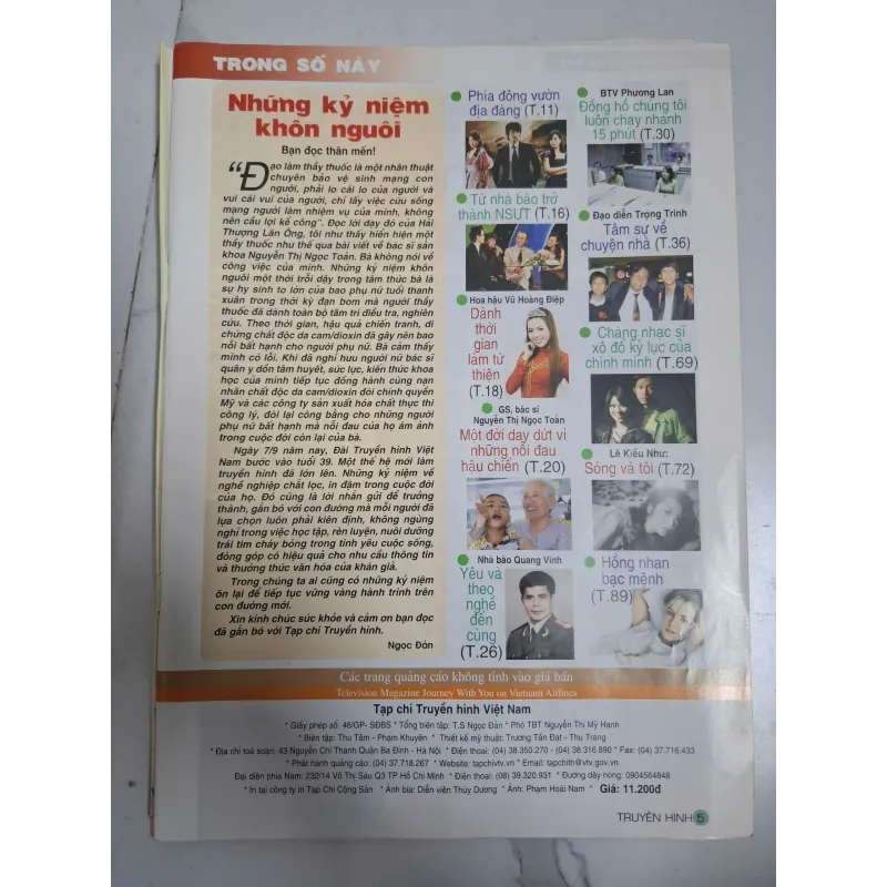 Trang nội dung "Trong số này" (Tạp chí Truyền hình) - Ban biên tập VTV 795954