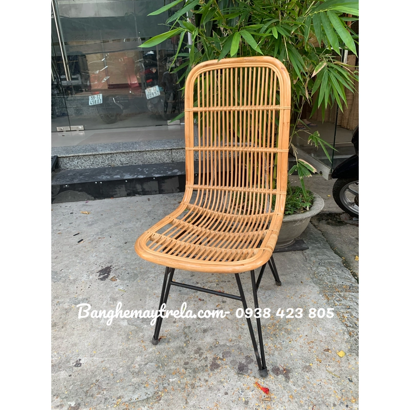 Ghế mây tự nhiên kết hợp chân sắt 478937