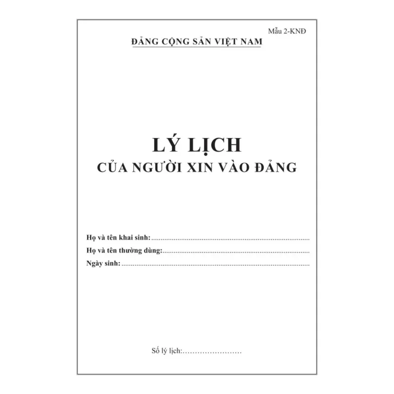 Lý lịch của người xin vào Đảng - Có mã QR hướng dẫn viết 1041505