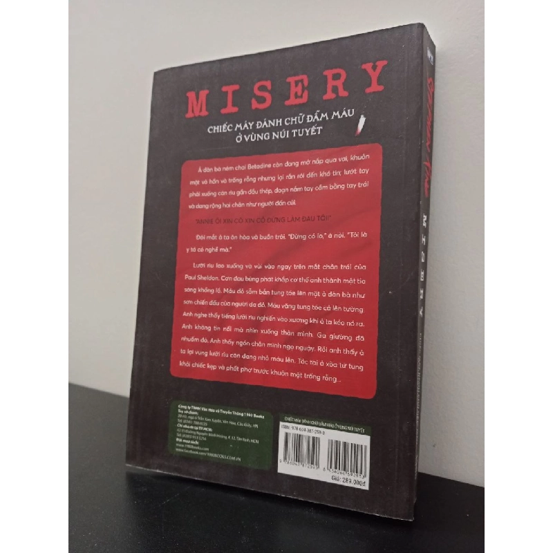 Misery - Chiếc Máy Đánh Chữ Đẫm Máu Ở Vùng Núi Tuyết - Stephen King New 100% HCM.ASB0703 352174