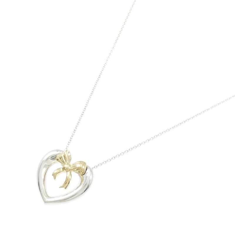 Dây chuyền Tiffany Heart×Ribbon 925/750YG - Hàng hiệu Authentic 842773