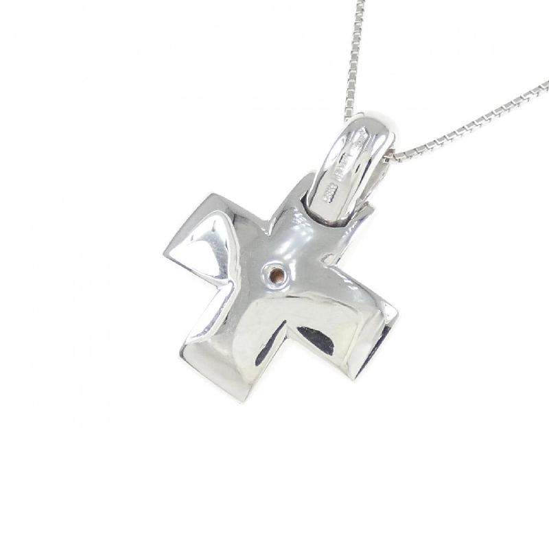 Dây chuyền kim cương Pave Cross 18KTWG/K18WG - Hàng hiệu Authentic 858859