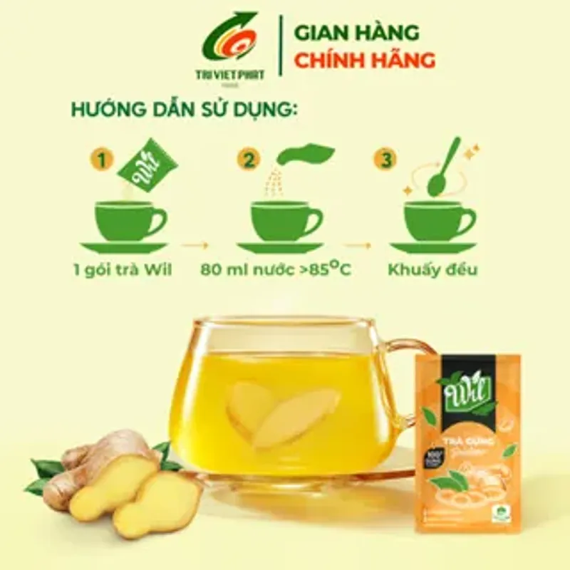 Trà gừng hòa tan Wil, 168g (12 gói x 14g) / hộp 720566