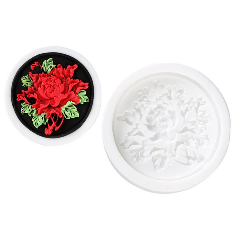 Khuôn silicon làm bánh, rau câu, trung thu, ép xôi hoa mẫu đơn loại 7 cm - Mã số 1152 338439