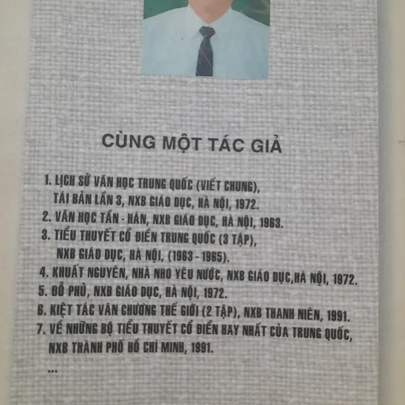TRẦN XUÂN ĐỀ - Tác giả, Tác phẩm Văn học phương Đông: TRUNG QUỐC 643626