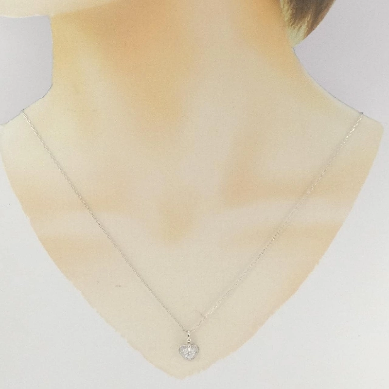 K18WG Dây chuyền kim cương hình trái tim 0.331CT - Hàng hiệu Chính hãng 862040