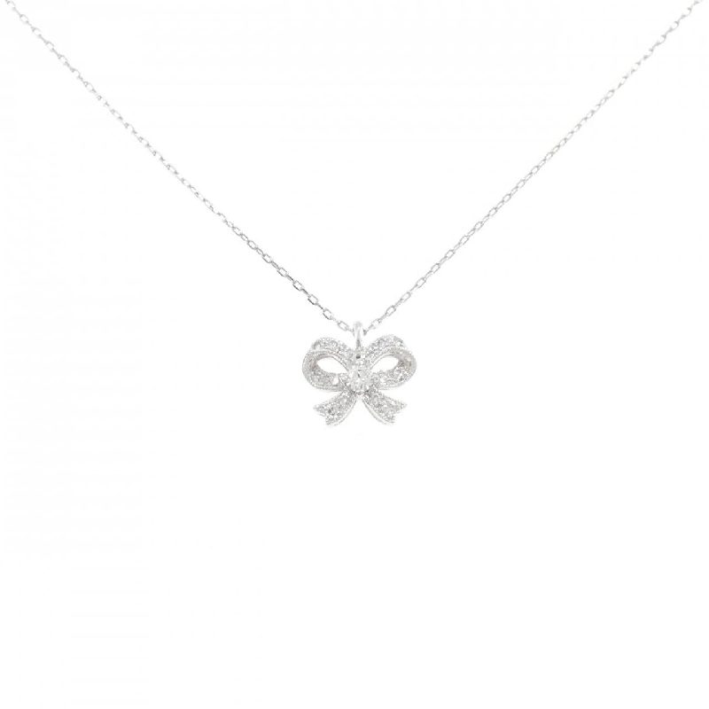 Dây chuyền kim cương PT900/PT850 hình ruy băng 0.13CT - Hàng hiệu Chính hãng 857318