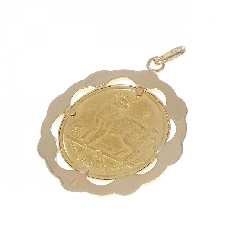 K18YG(枠) Đồng xu Mặt dây chuyền - Hàng hiệu Authentic 870191