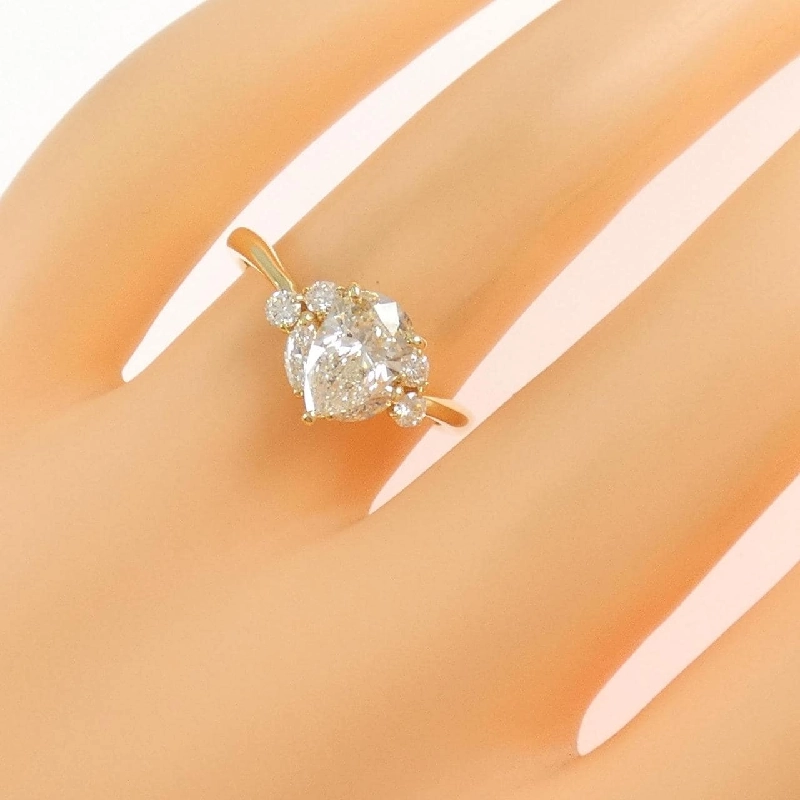 Nhẫn kim cương K18YG 1.003CT J SI2 hình giọt nước - Hàng hiệu Authentic 872728