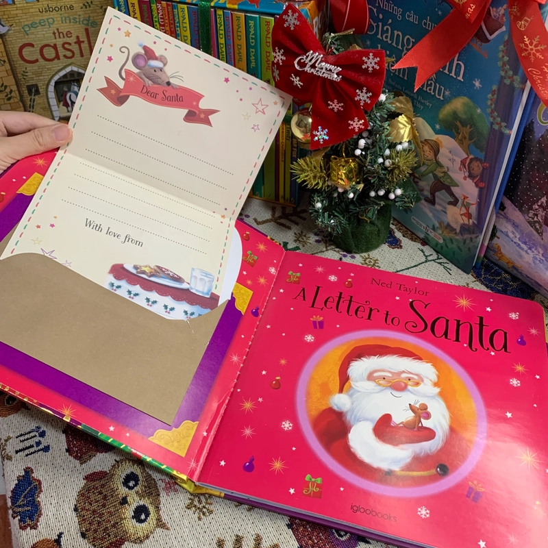 Sách tranh A Letter To Santa, Used, 90%, còn đủ thư, Quà tặng Mori 337752