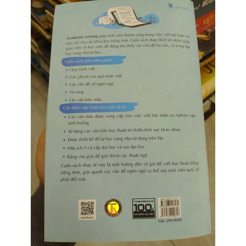 SÁCH ACADEMIC WRITING - CHỈ DẪN VIẾT LUẬN CHUẨN QUỐC TẾ DÀNH CHO SINH VIÊN (B1) 706164