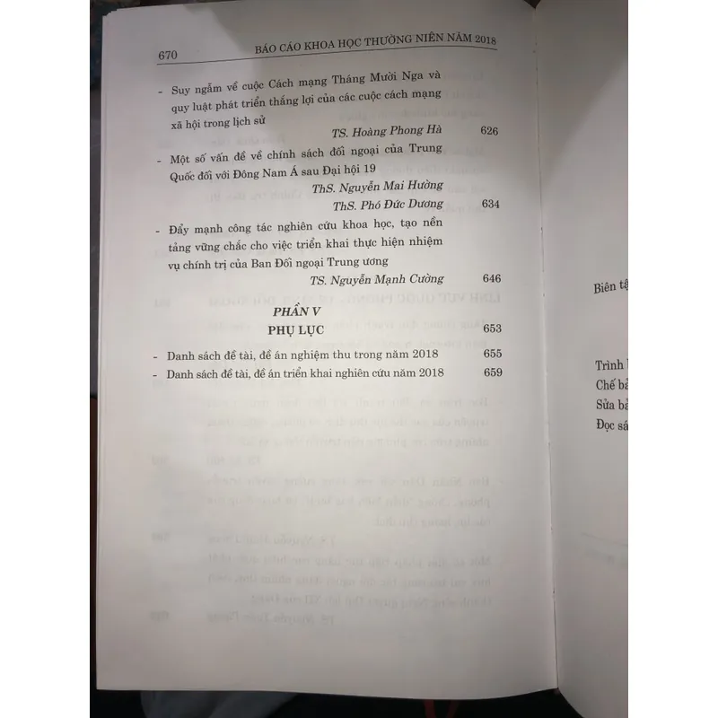 Báo cáo khoa học thường niên năm 2018 600411