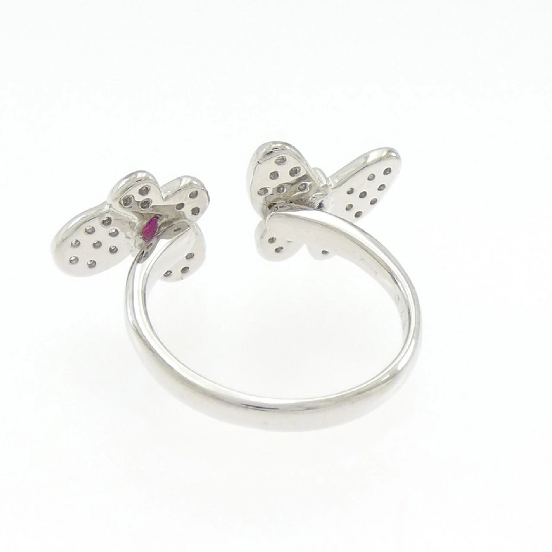 K18WG Nhẫn Bướm Đá Màu - Hàng hiệu Chính hãng 848036