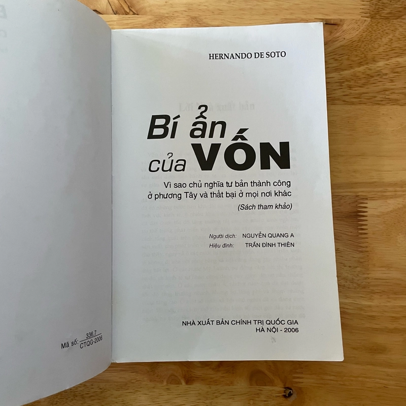 II Tựa sách: Bí Ẩn Của Vốn - HERNANDO DE SOTO - 2006 465592