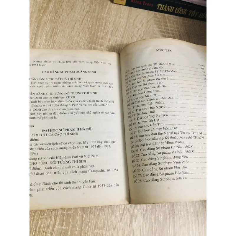 ĐỀ THI TUYỂN SINH VÀ HƯỚNG DẪN LÀM BÀI THI VÀO CÁC TRƯỜNG ĐẠI HỌC, CAO ĐẲNG MÔN LỊCH SỬ  1029901