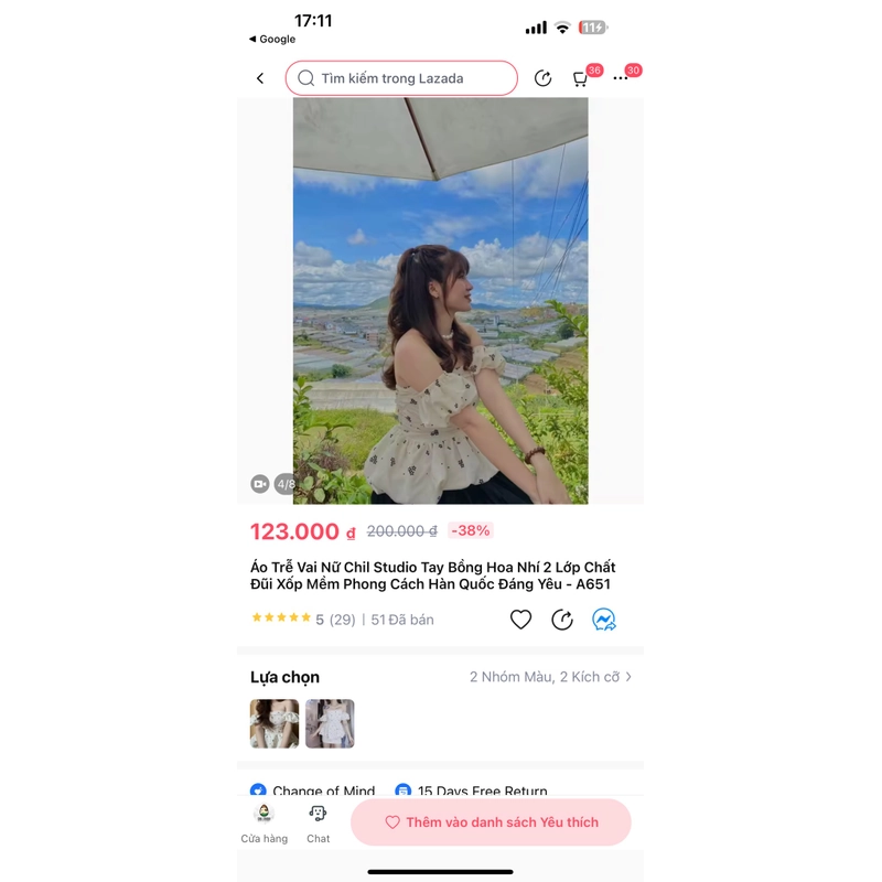 Thanh lý áo thô trễ vai hoa nhí BARE 459594