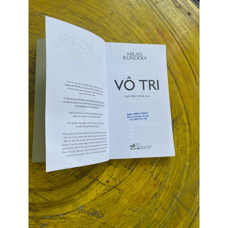 VÔ TRI- MILAN KUNDERA 530829