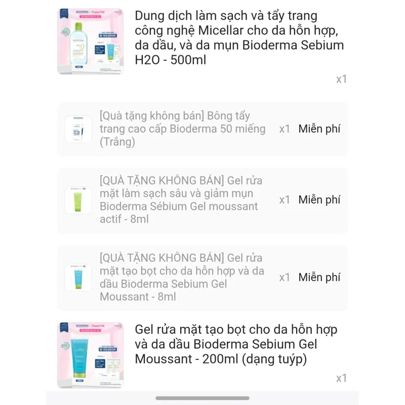 Nước tẩy trang bioderma da dầu mụn 500ml 789690