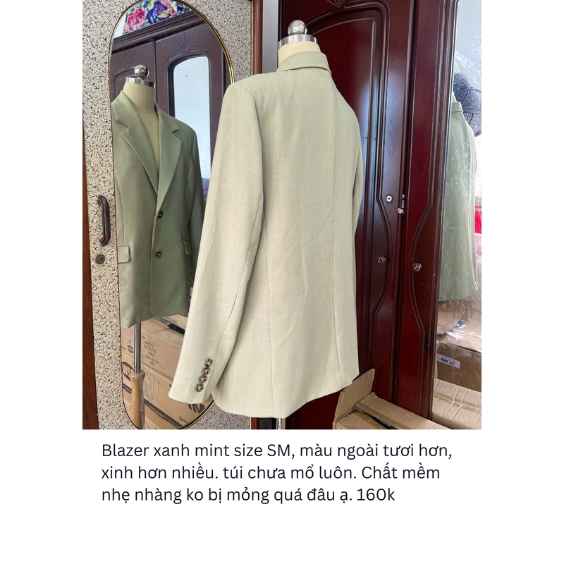 Blazer nữ xanh mint size SM còn mới túi chưa mổ 199639