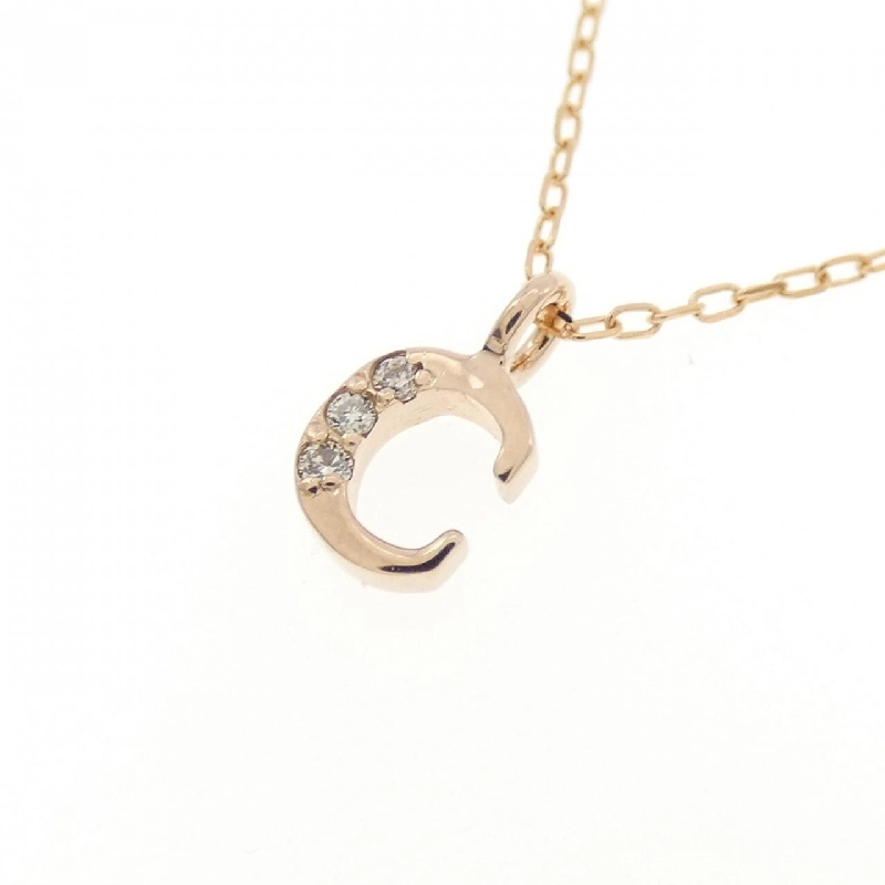 K18PG Chữ cái C Dây chuyền Kim cương 0.01CT - Hàng hiệu Chính hãng 866637