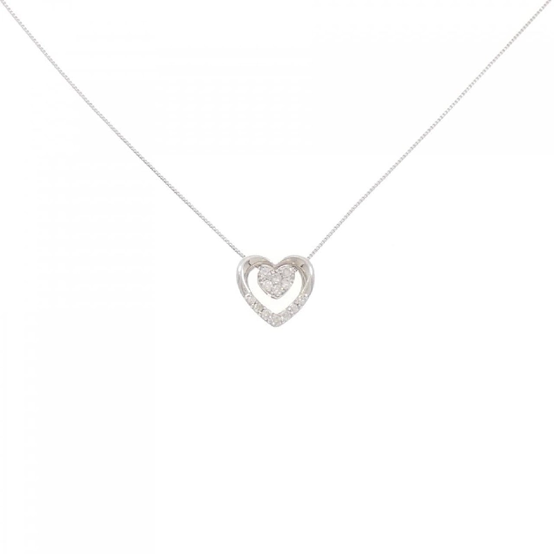 K18WG Dây chuyền kim cương hình trái tim 0.06CT - Hàng hiệu Chính hãng 860696