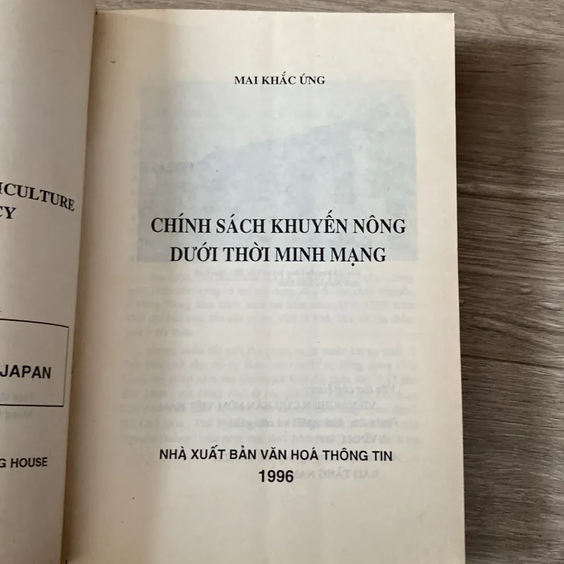 CHÍNH SÁCH KHUYẾN NÔNG DƯỚI THỜI MINH MẠNH (XB 1996) 791115