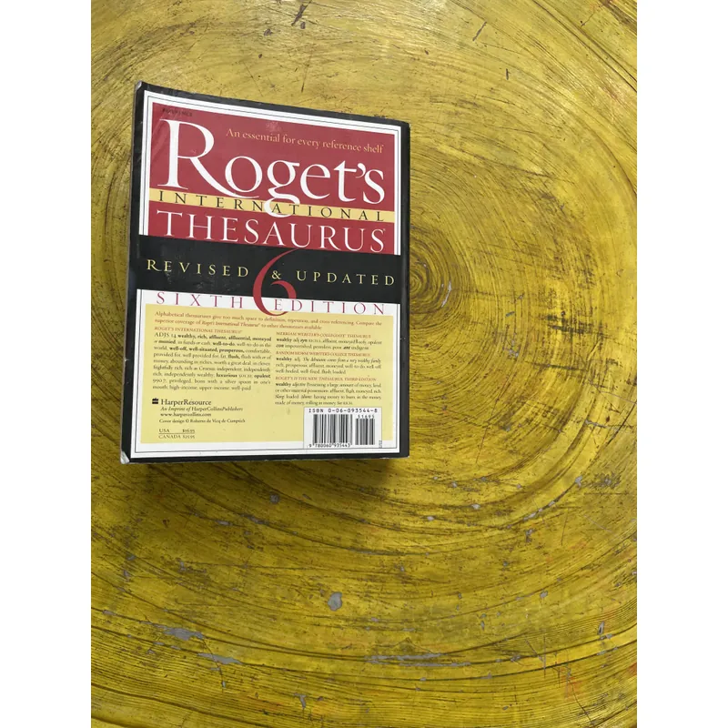 ROGET’S THESAURUS 6 SIXTH EDITION- EDITED BY BARBARA ANN KIPFER, Ph.D. 603308