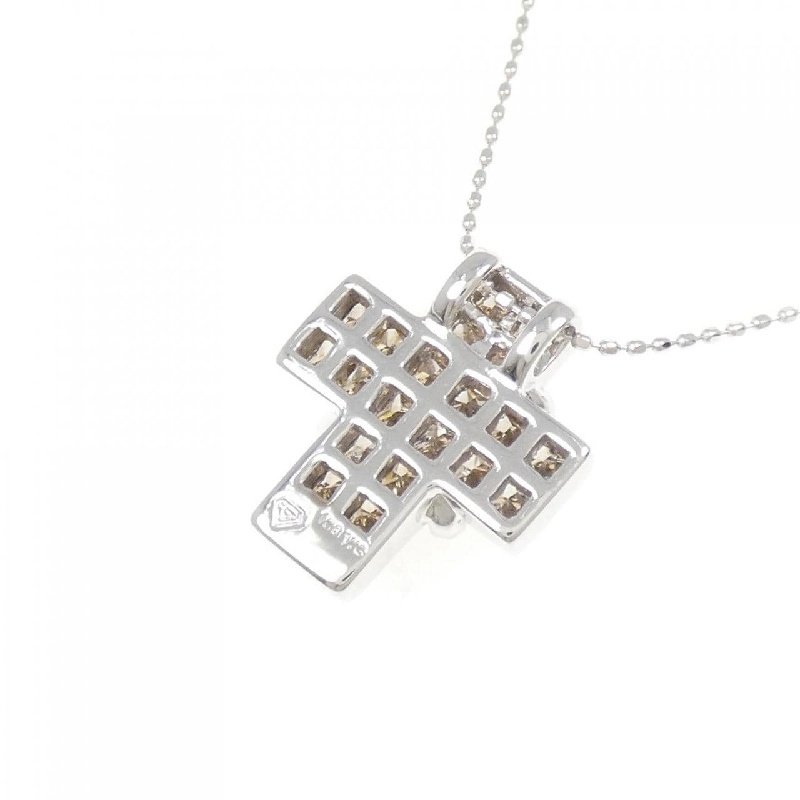 K18WG Dây chuyền kim cương hình chữ thập - Hàng hiệu Authentic 858893