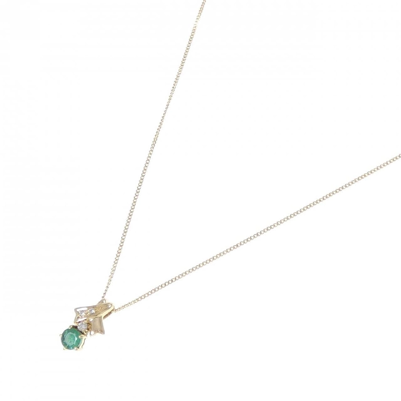 K18YG Dây chuyền Ngọc lục bảo 0.27CT - Hàng hiệu Chính hãng 858354