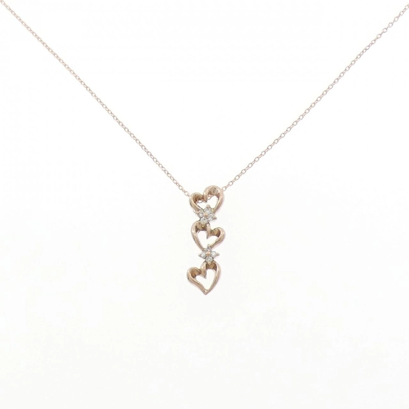 K10PG Dây chuyền hình trái tim kim cương 0.06CT - Hàng hiệu Chính hãng 857512