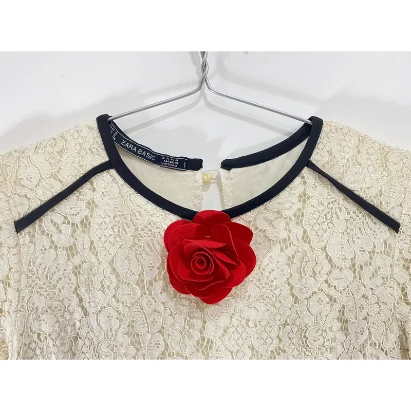 MỚI 90%***ZARA BASIC *BỘ ÁO DÀI CÁCH TÂN *REN TRẮNG SIZE S* TẶNG QUÀ 0Đ 591560