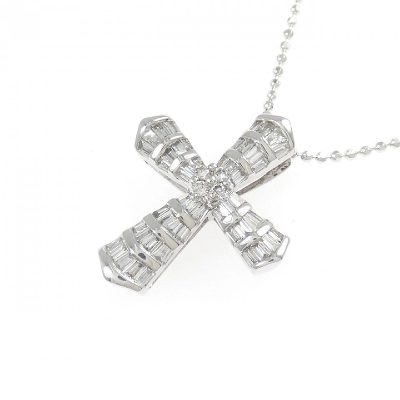 K18WG Dây chuyền kim cương chéo 0.42CT - Hàng hiệu Chính hãng 846964