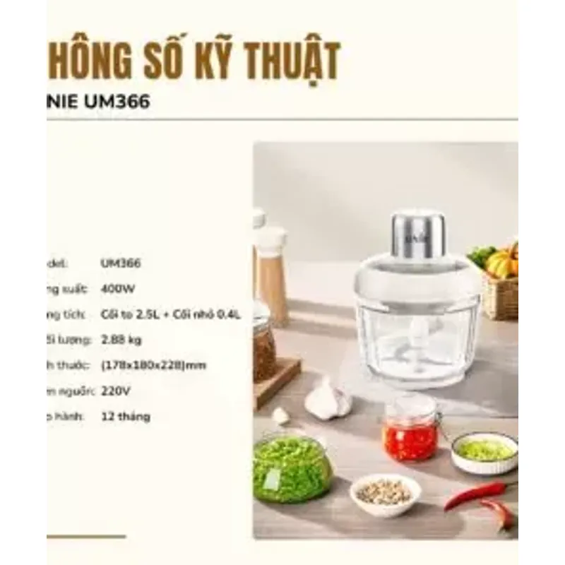 ✨ UNIE UM366 – Máy xay thịt đa năng, xay – trộn – đánh ruốc tiện lợi! 715753