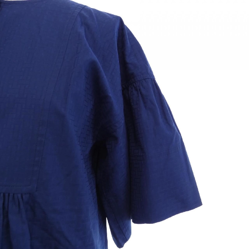 Đầm ngắn Bohemian HERMES bằng vải gạc 5E0570DB 648622