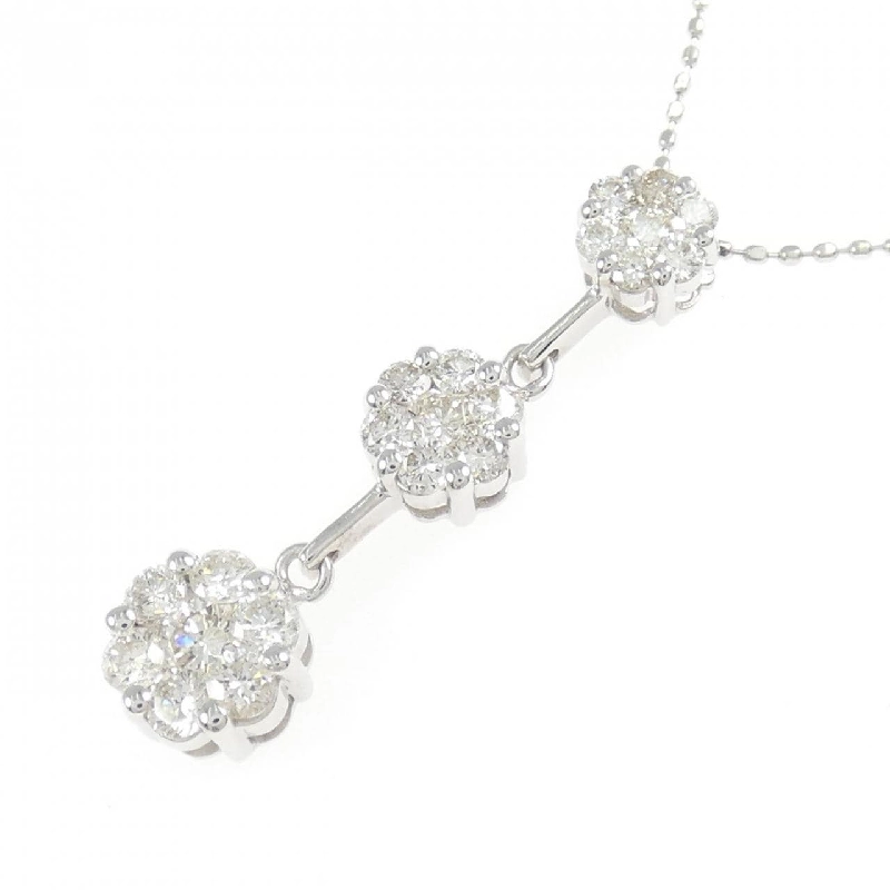 K18WG Hoa Kim Cương Dây Chuyền 1.01CT - Hàng hiệu Chính hãng 856575