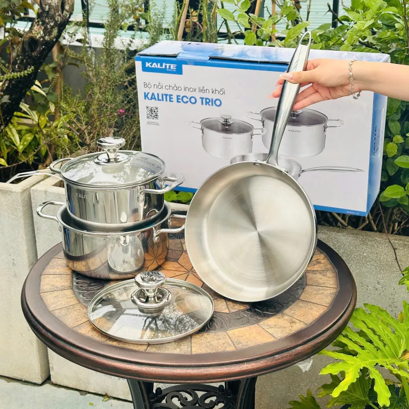 Bộ nồi chảo inox Kalite ECO Trio mới 100% 740343