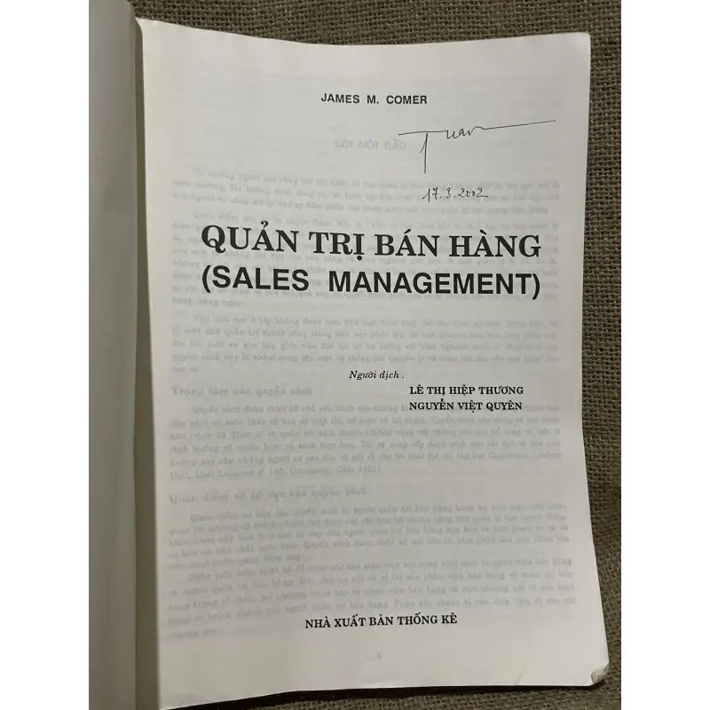Quanr trị bán hàng - JAMES M. COMER- khổ lớn, hơn 440 trang  961599