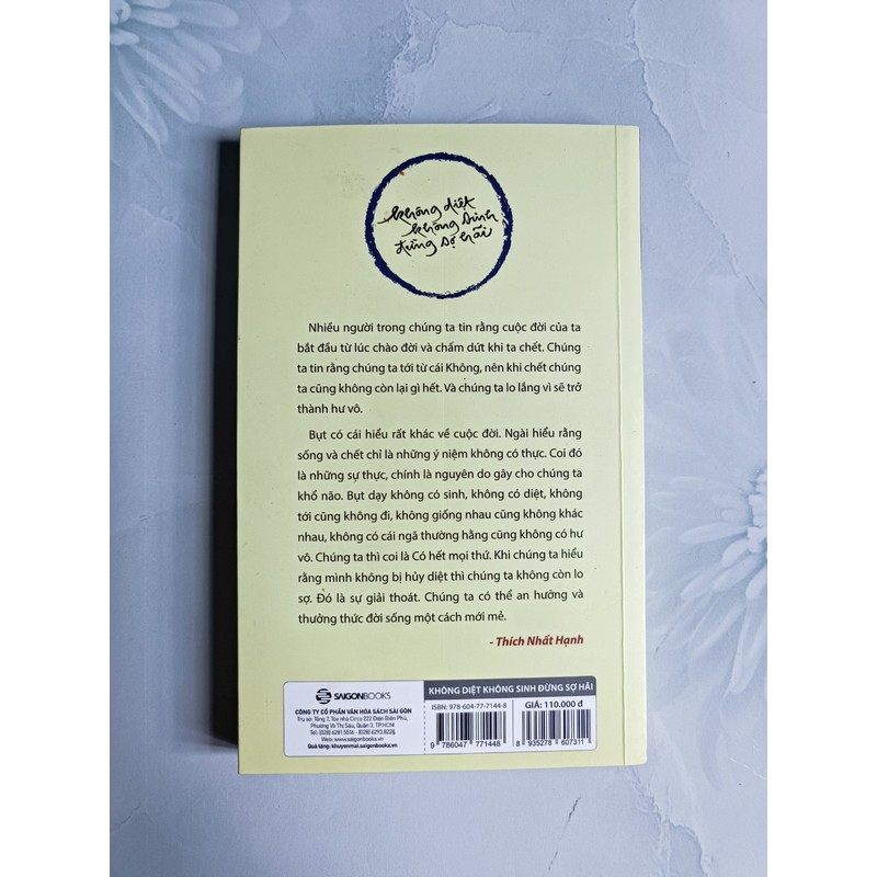 Không diệt không sinh đừng sợ hãi - Thích Nhất Hạnh (mới 99%) 176659