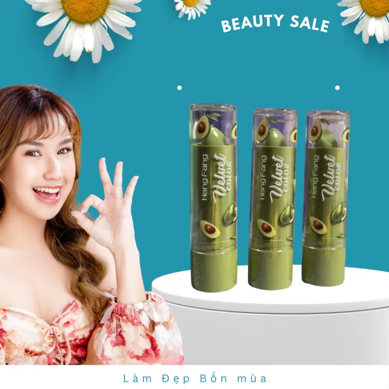 Son dưỡng môi trái bơ tự nhiên Hengfang Velvet Color nguyên tem 298749