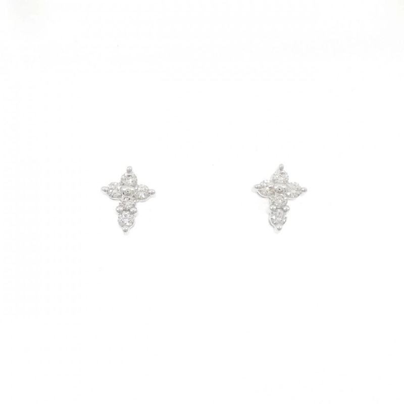 K18WG Bông tai kim cương chéo 0.12CT - Hàng hiệu Chính hãng 869143