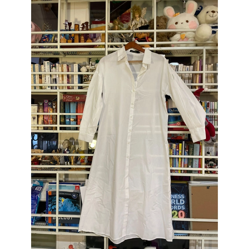 Đầm sơ mi trắng, Size M/L, 528154